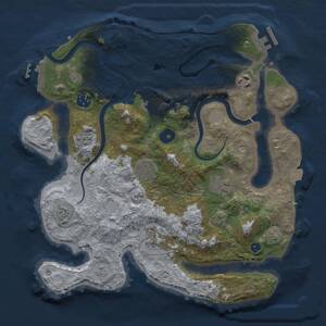 Thumbnail Rust Map: Procedural Map, Size: 3275, Seed: 1563, 13 Monuments