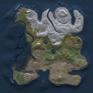 Thumbnail Rust Map: Procedural Map, Size: 3000, Seed: 1102196049, 12 Monuments