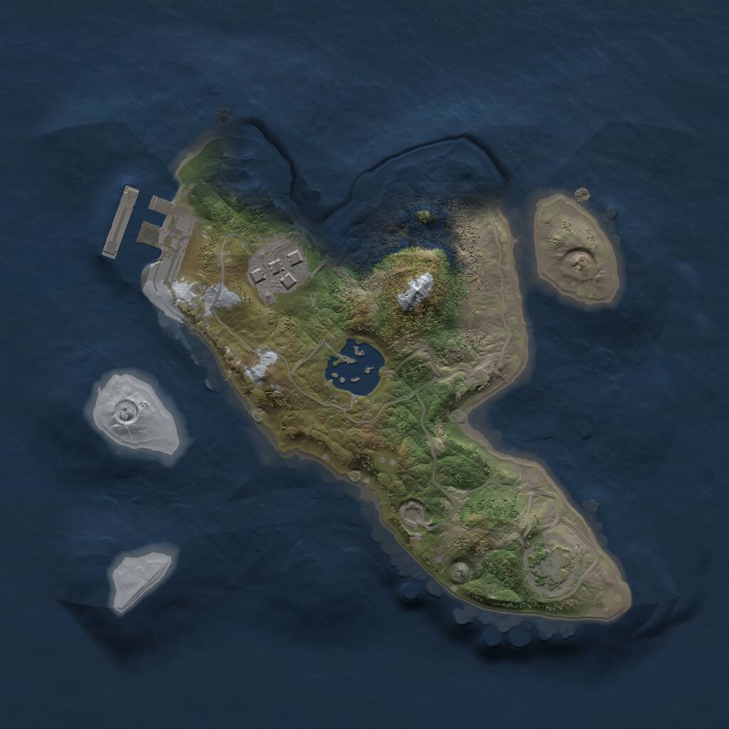 Rust Map: Procedural Map, Size: 2000, Seed: 13531, 5 Monuments