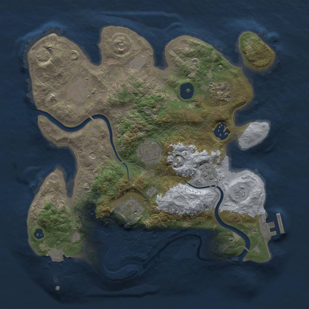 Rust Map: Procedural Map, Size: 3000, Seed: 7615084, 11 Monuments