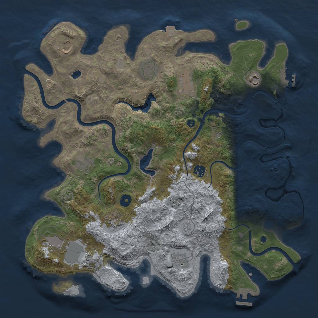 Rust Map: Procedural Map, Size: 4000, Seed: 1370244271, 16 Monuments