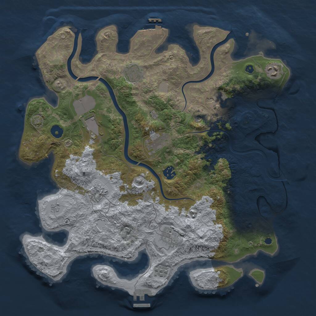 Rust Map: Procedural Map, Size: 3800, Seed: 48534902, 15 Monuments