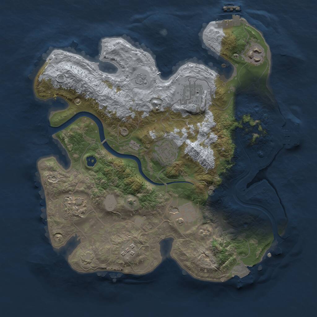 Rust Map: Procedural Map, Size: 3000, Seed: 7567, 12 Monuments