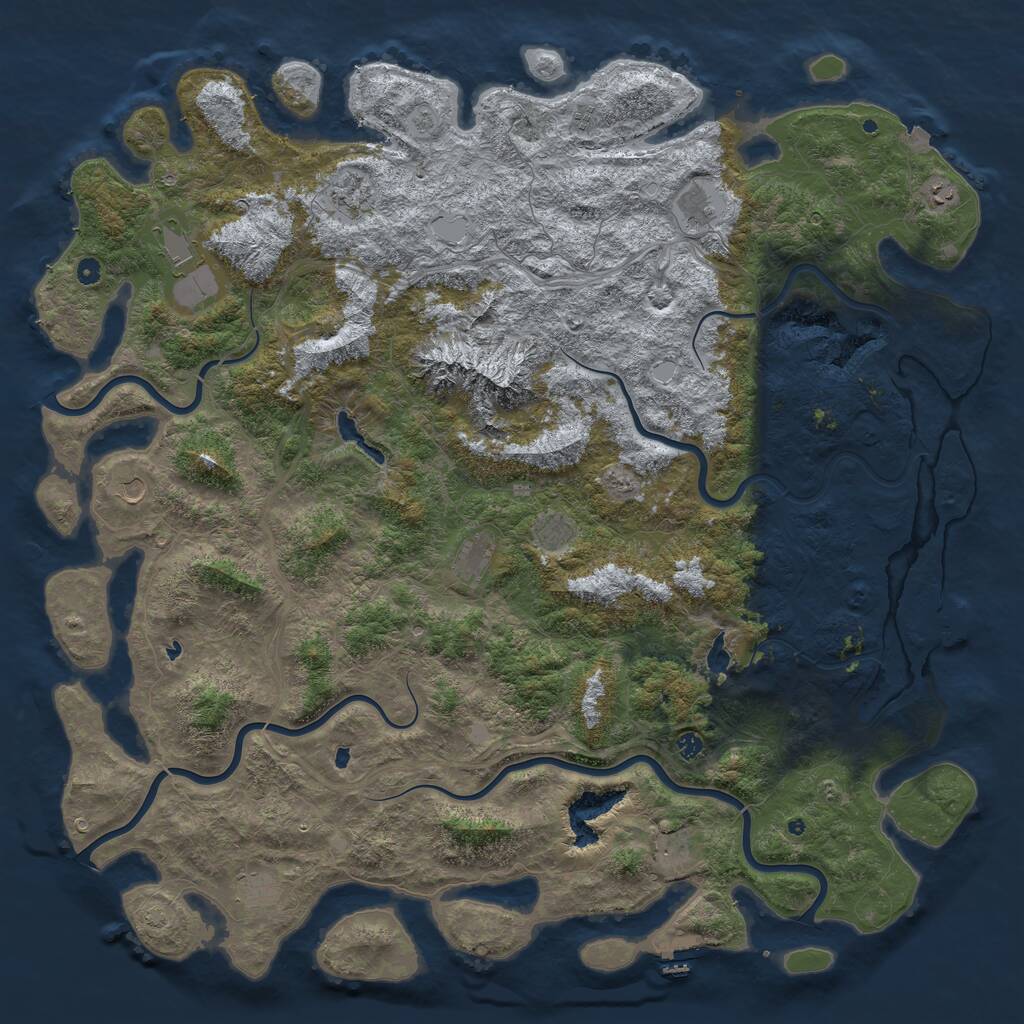 Rust Map: Procedural Map, Size: 6000, Seed: 676767, 17 Monuments