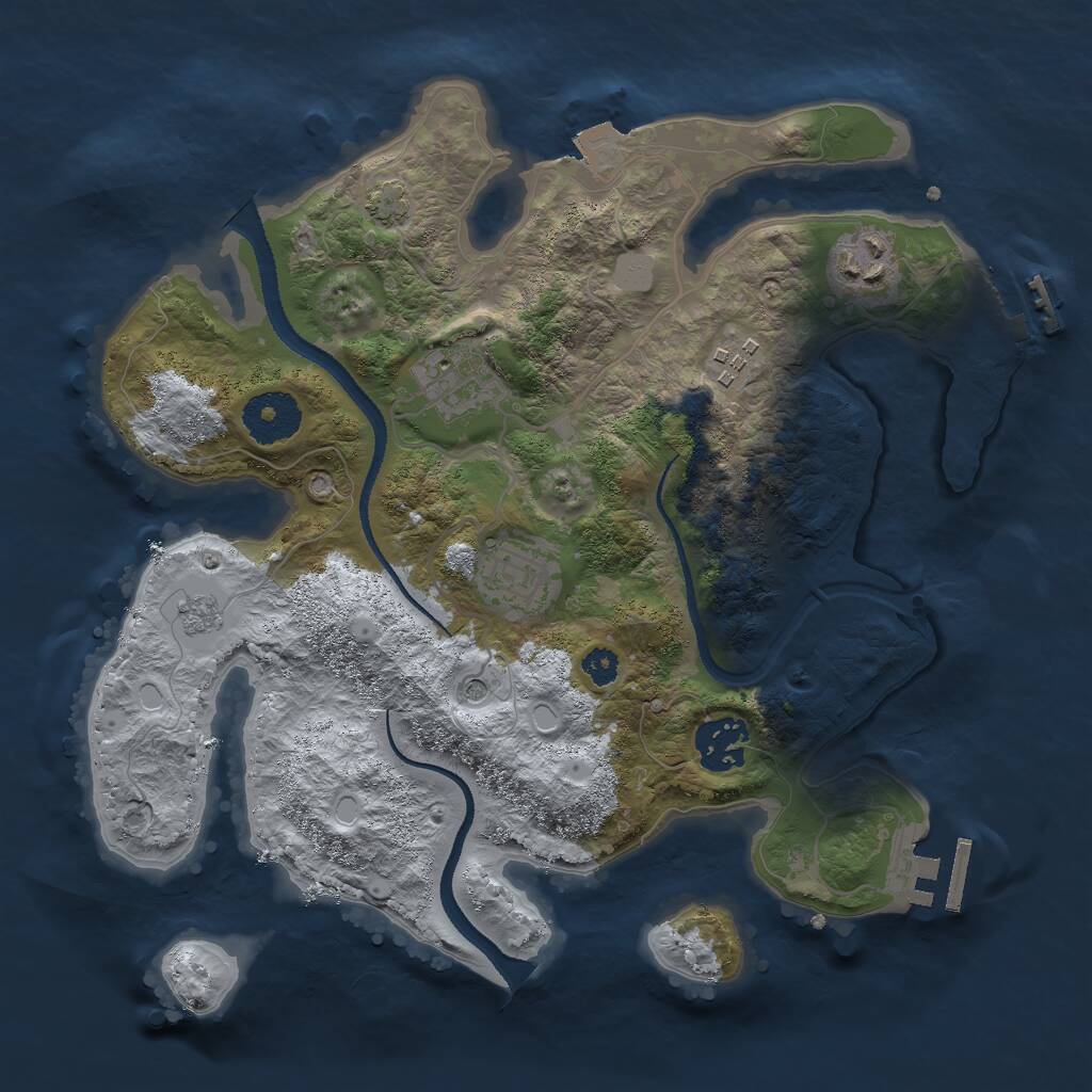 Rust Map: Procedural Map, Size: 3000, Seed: 31435, 11 Monuments