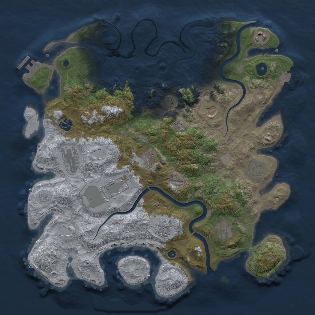 Rust Map: Procedural Map, Size: 3900, Seed: 110419, 15 Monuments