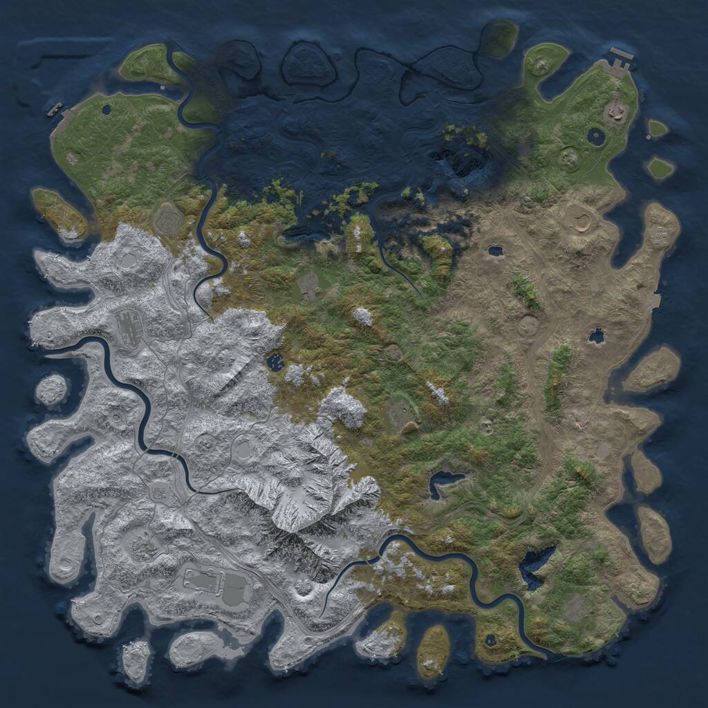Rust Map: Procedural Map, Size: 6000, Seed: 196376785, 17 Monuments