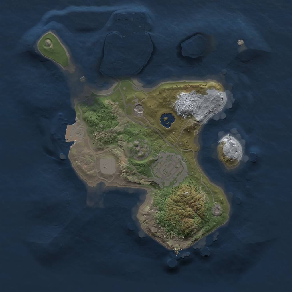 Rust Map: Procedural Map, Size: 2000, Seed: 1501692129, 4 Monuments