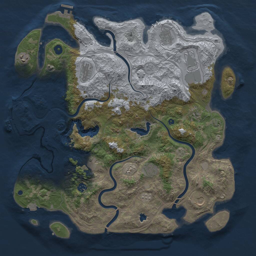 Rust Map: Procedural Map, Size: 4250, Seed: 1308268223, 16 Monuments
