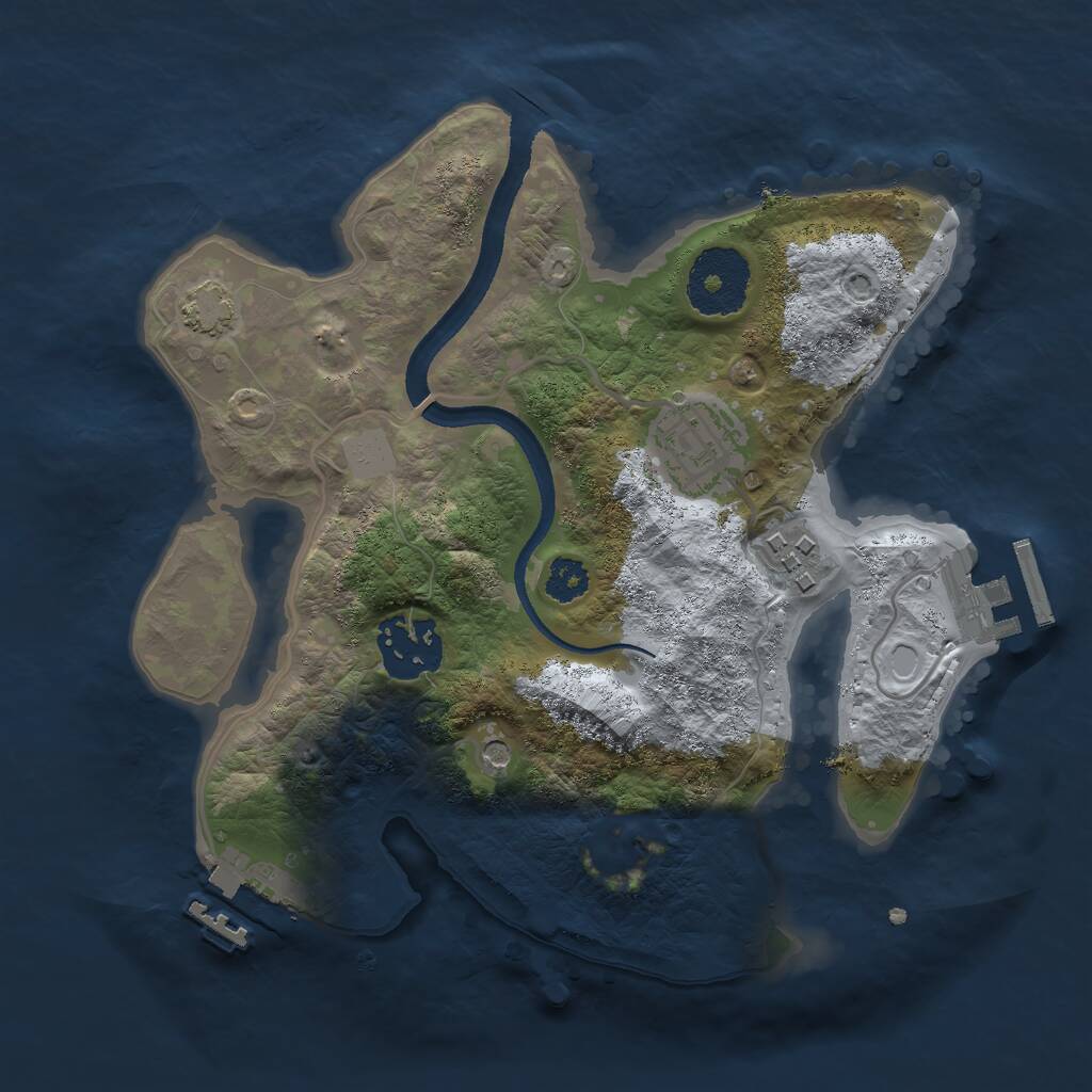 Rust Map: Procedural Map, Size: 2500, Seed: 550, 8 Monuments