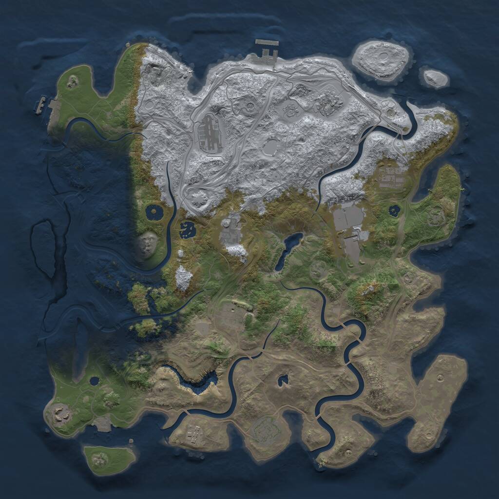 Rust Map: Procedural Map, Size: 4300, Seed: 19292, 16 Monuments