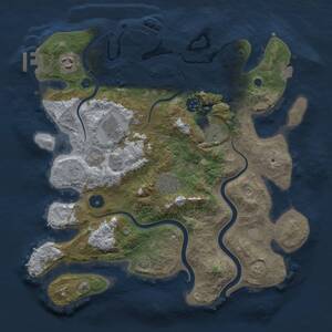 Thumbnail Rust Map: Procedural Map, Size: 3500, Seed: 1643749446, 12 Monuments
