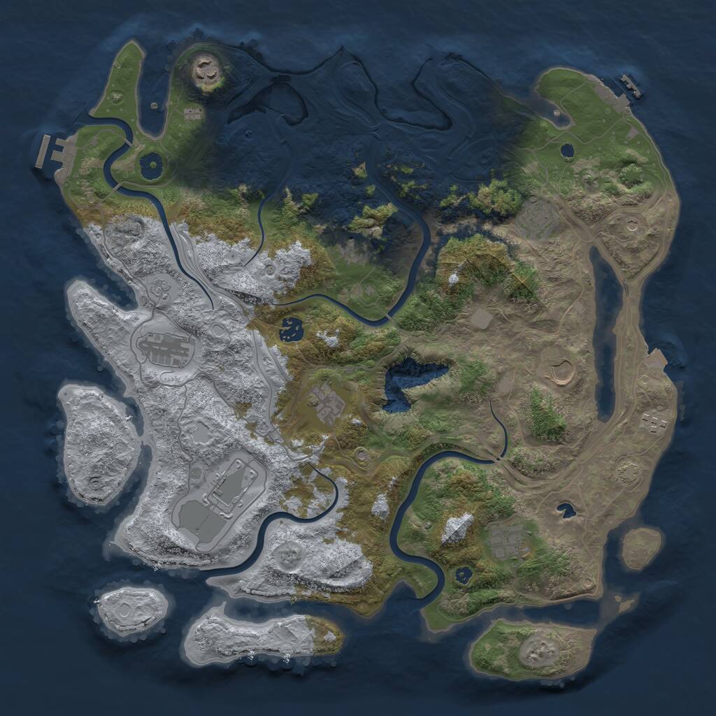 Rust Map: Procedural Map, Size: 4250, Seed: 899244674, 16 Monuments