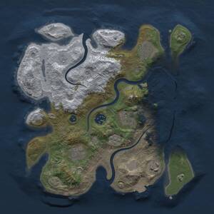 Thumbnail Rust Map: Procedural Map, Size: 3000, Seed: 1223717978, 11 Monuments