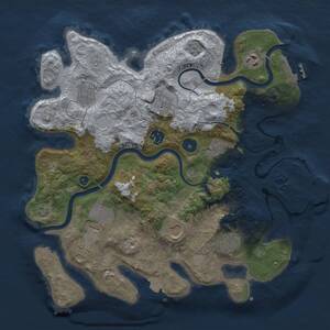 Thumbnail Rust Map: Procedural Map, Size: 3500, Seed: 1350340335, 15 Monuments