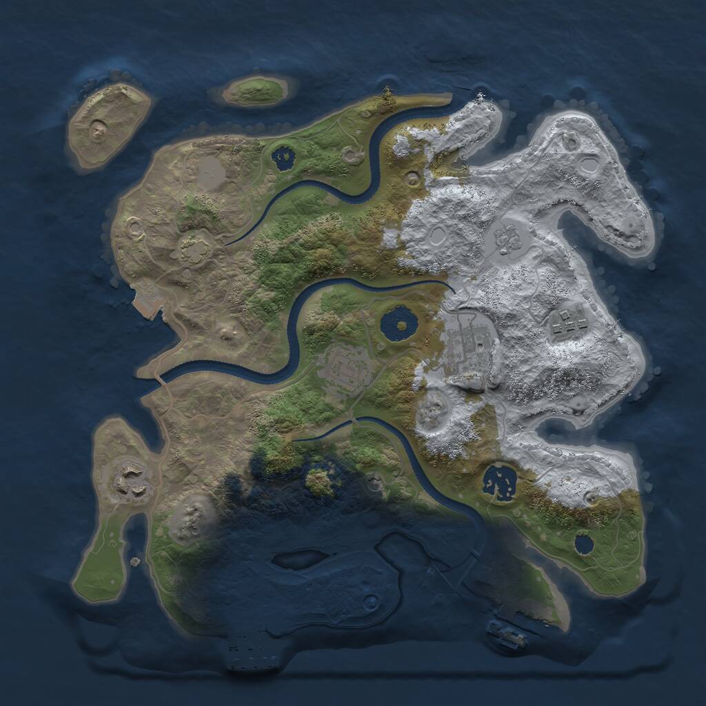 Rust Map: Procedural Map, Size: 3000, Seed: 701574963, 11 Monuments