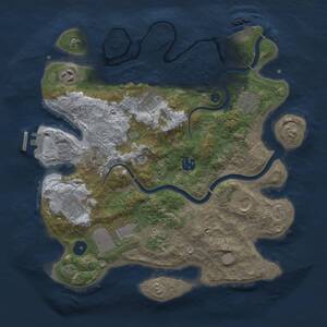 Thumbnail Rust Map: Procedural Map, Size: 3500, Seed: 1267412058, 15 Monuments