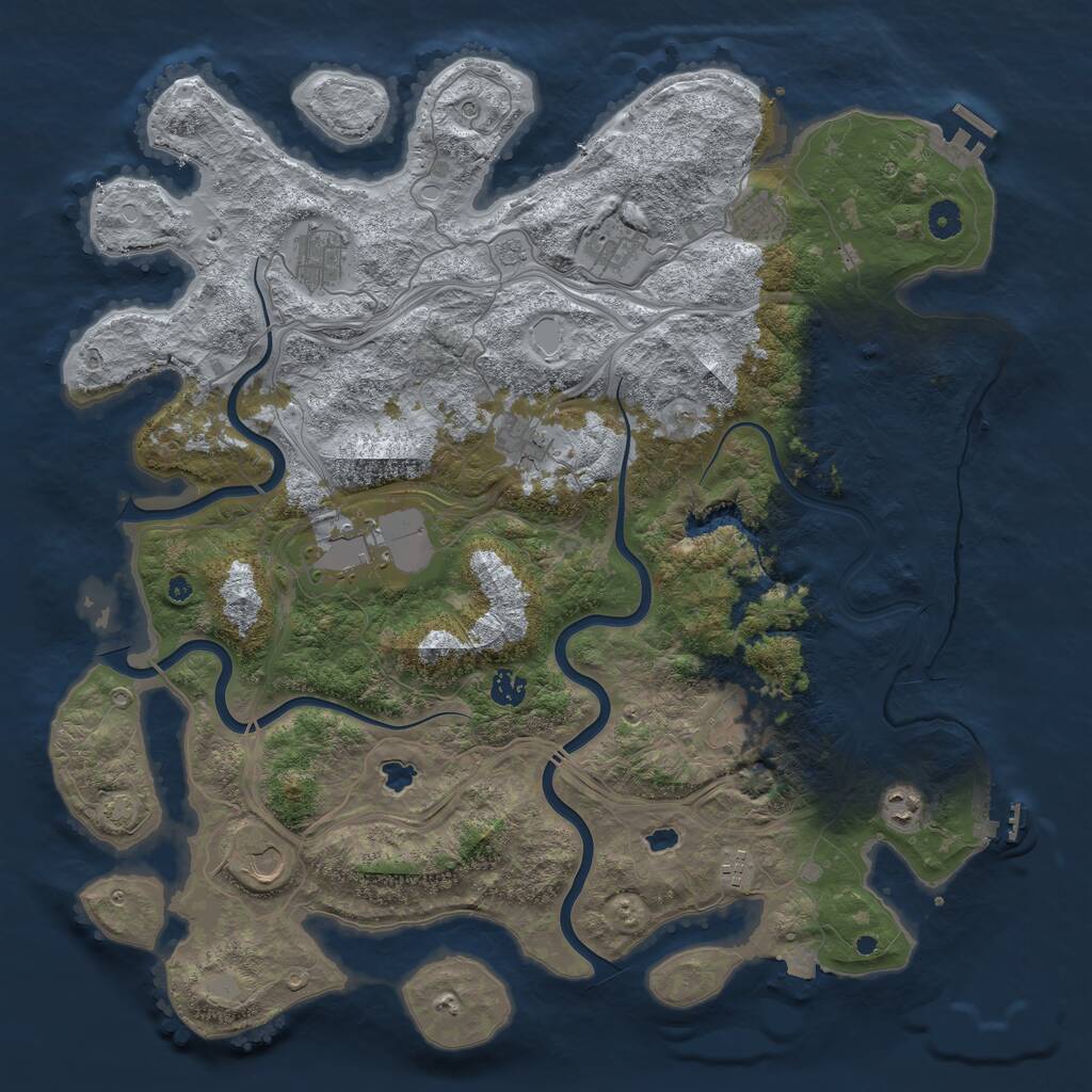 Rust Map: Procedural Map, Size: 4500, Seed: 87932, 16 Monuments