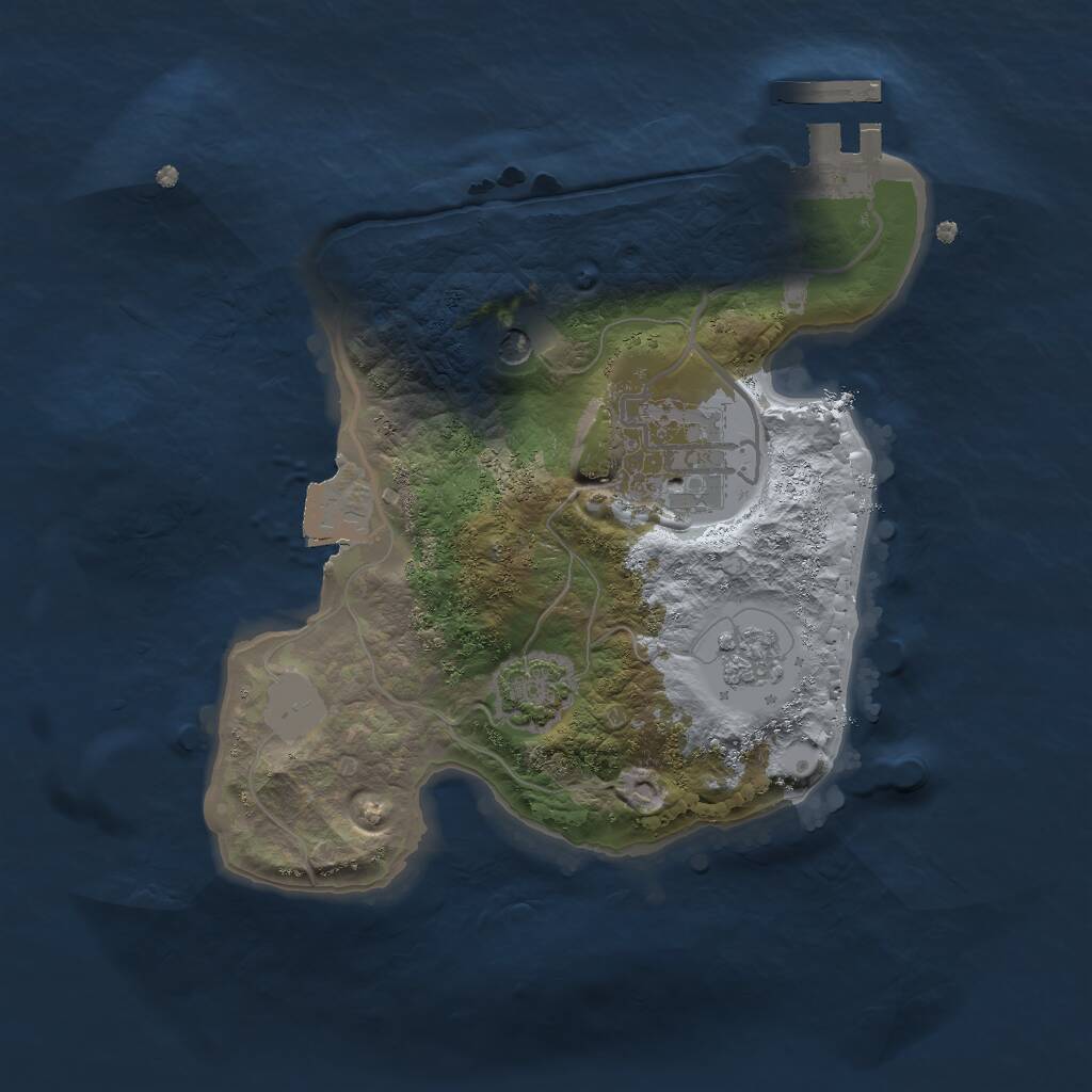 Rust Map: Procedural Map, Size: 2000, Seed: 1394103601, 6 Monuments