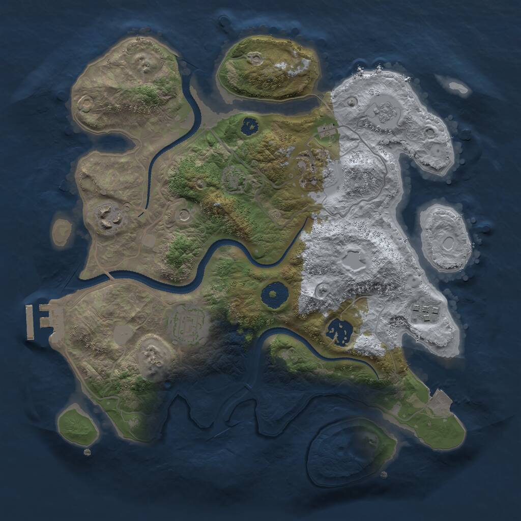 Rust Map: Procedural Map, Size: 3000, Seed: 640575559, 10 Monuments