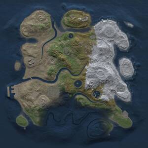 Thumbnail Rust Map: Procedural Map, Size: 3000, Seed: 640575559, 10 Monuments