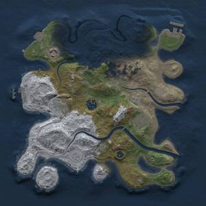 Thumbnail Rust Map: Procedural Map, Size: 3000, Seed: 572901026, 12 Monuments