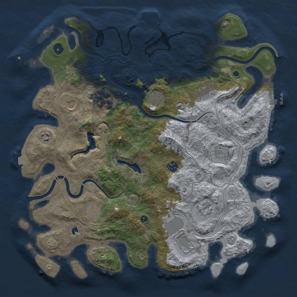 Rust Map: Procedural Map, Size: 4250, Seed: 2014350598, 16 Monuments
