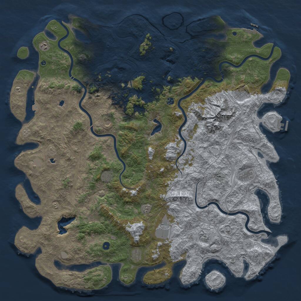 Rust Map: Procedural Map, Size: 6000, Seed: 1454195349, 17 Monuments