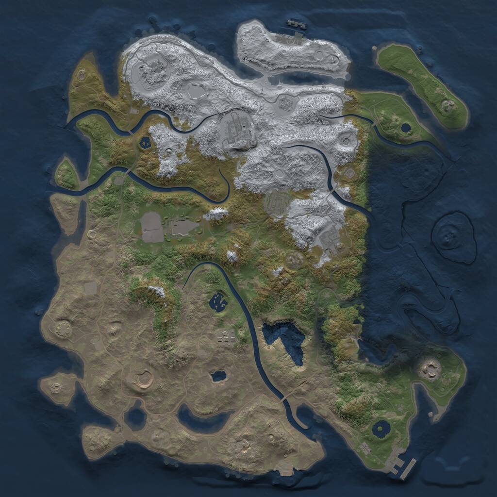 Rust Map: Procedural Map, Size: 4222, Seed: 765343, 15 Monuments