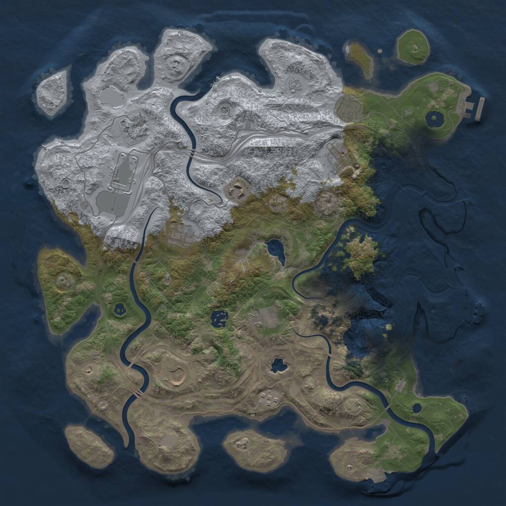 Rust Map: Procedural Map, Size: 4250, Seed: 1643459619, 16 Monuments