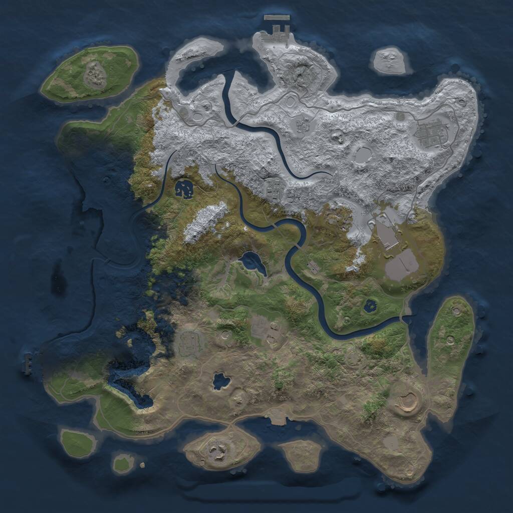 Rust Map: Procedural Map, Size: 4000, Seed: 936761, 15 Monuments