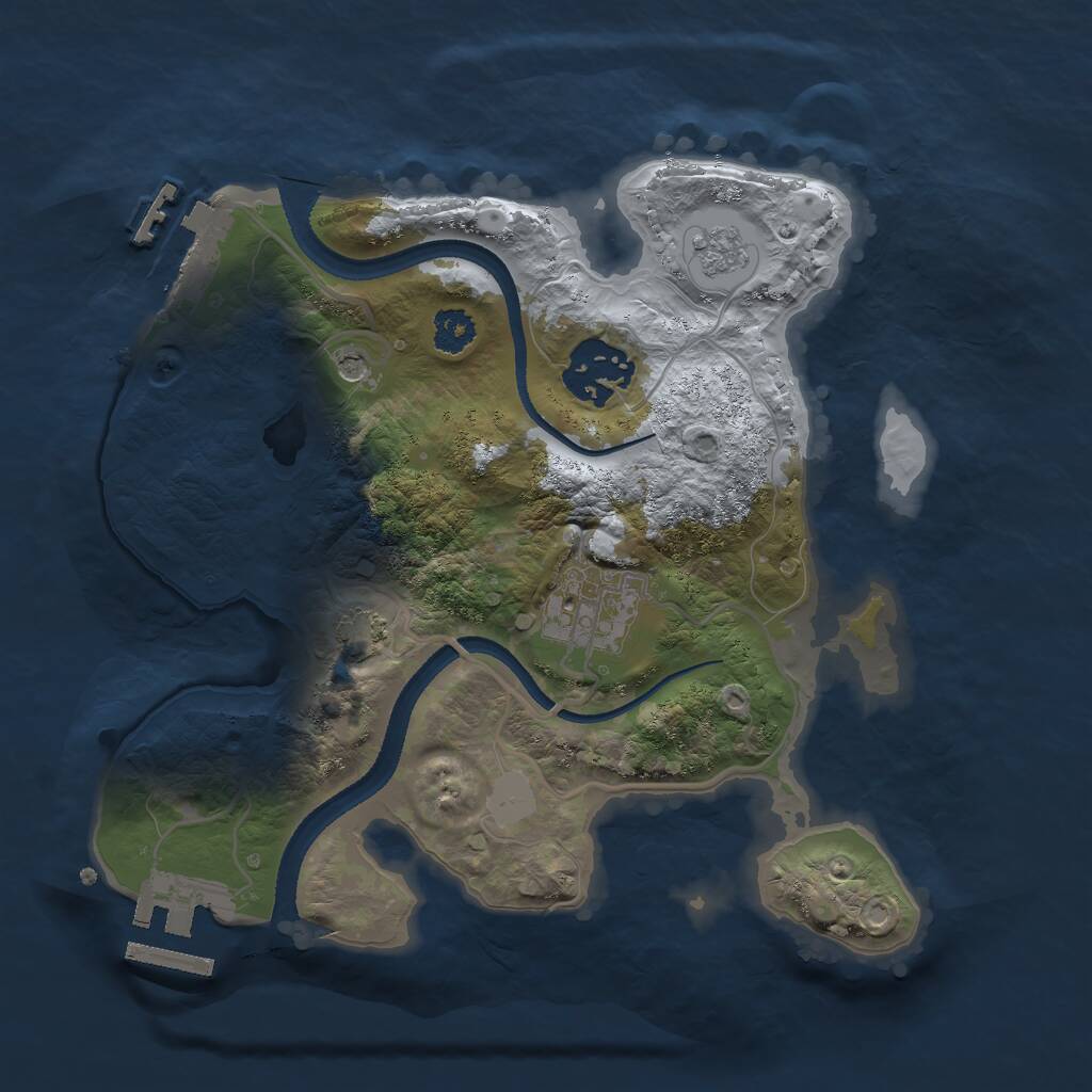 Rust Map: Procedural Map, Size: 2500, Seed: 8314, 8 Monuments
