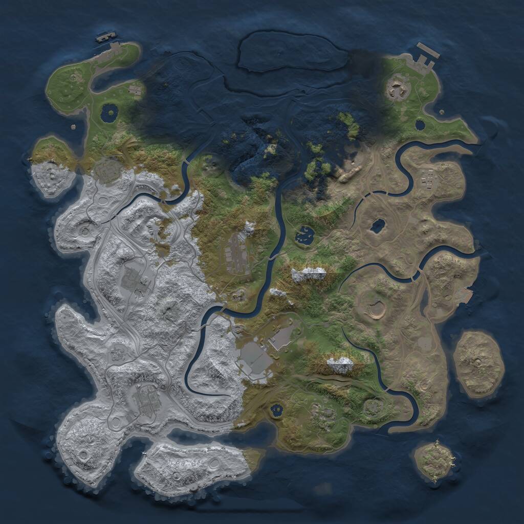 Rust Map: Procedural Map, Size: 4250, Seed: 329384436, 17 Monuments