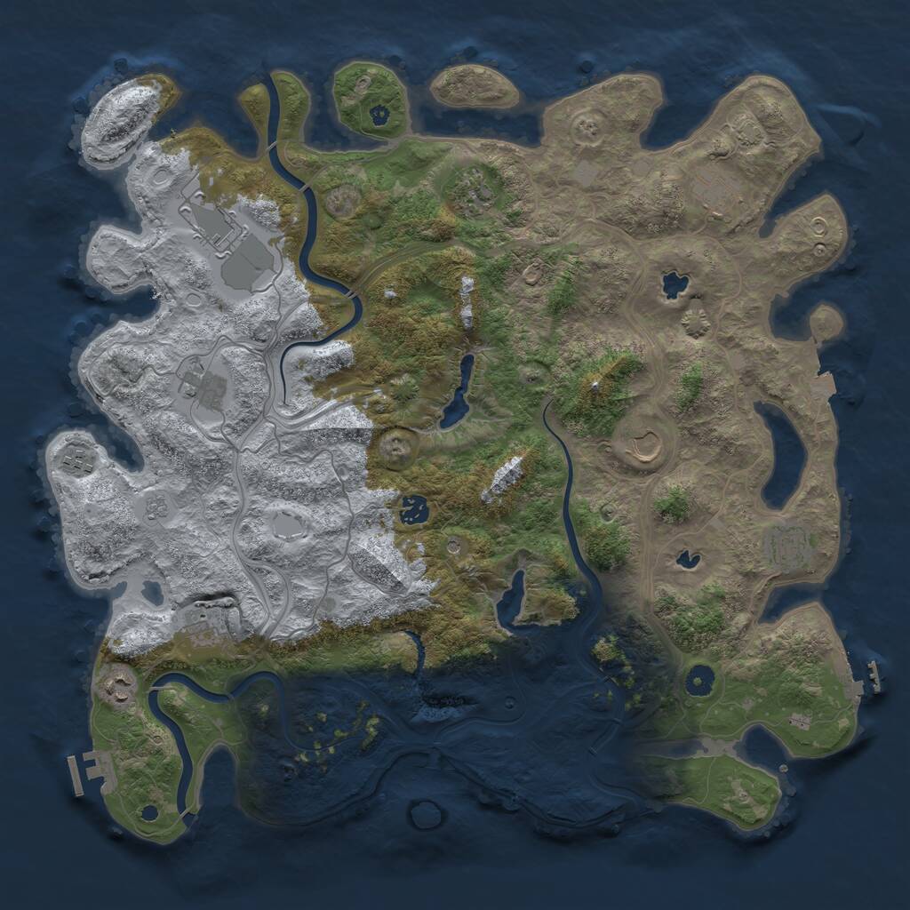 Rust Map: Procedural Map, Size: 4500, Seed: 642115812, 16 Monuments