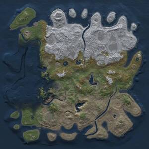Thumbnail Rust Map: Procedural Map, Size: 4500, Seed: 687188423, 16 Monuments
