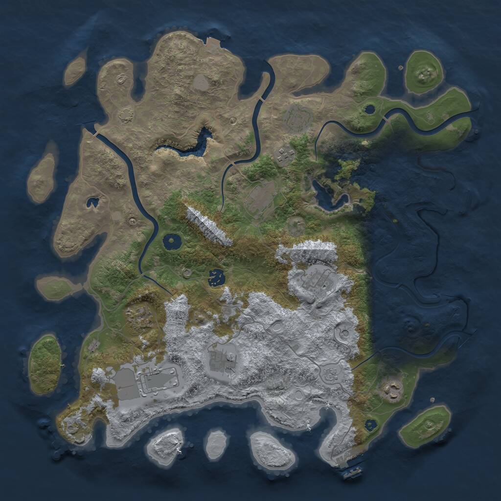 Rust Map: Procedural Map, Size: 4200, Seed: 6553512, 15 Monuments