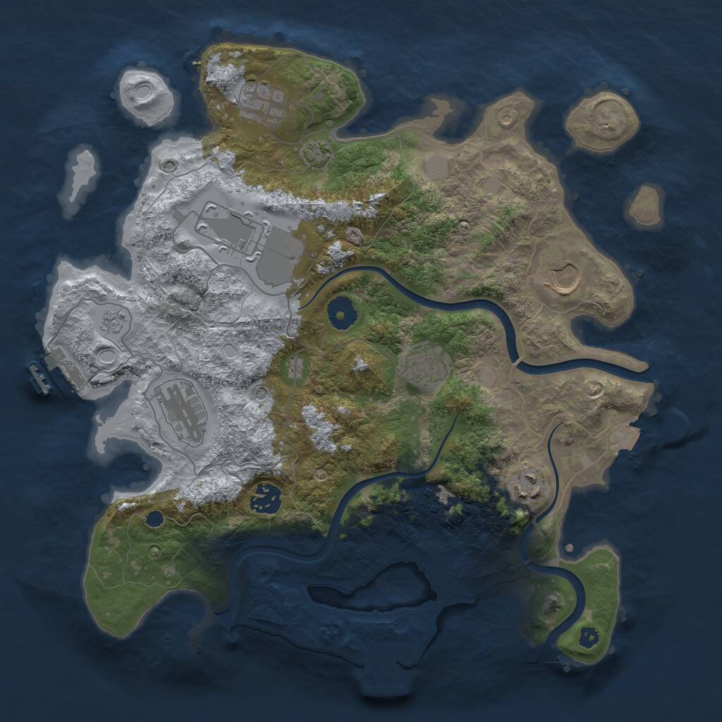 Rust Map: Procedural Map, Size: 3500, Seed: 1967998116, 14 Monuments
