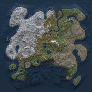 Thumbnail Rust Map: Procedural Map, Size: 3500, Seed: 1482183308, 13 Monuments