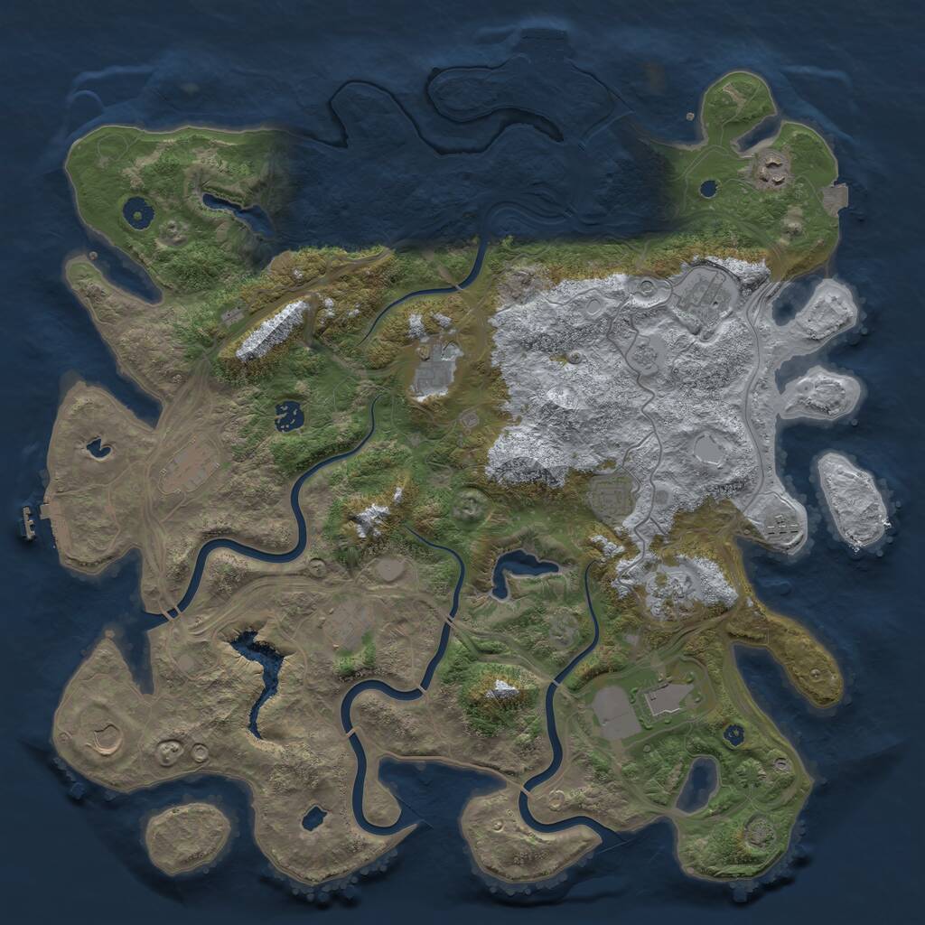 Rust Map: Procedural Map, Size: 4500, Seed: 1585000578, 17 Monuments
