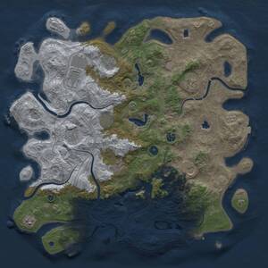 Thumbnail Rust Map: Procedural Map, Size: 4500, Seed: 754813715, 16 Monuments