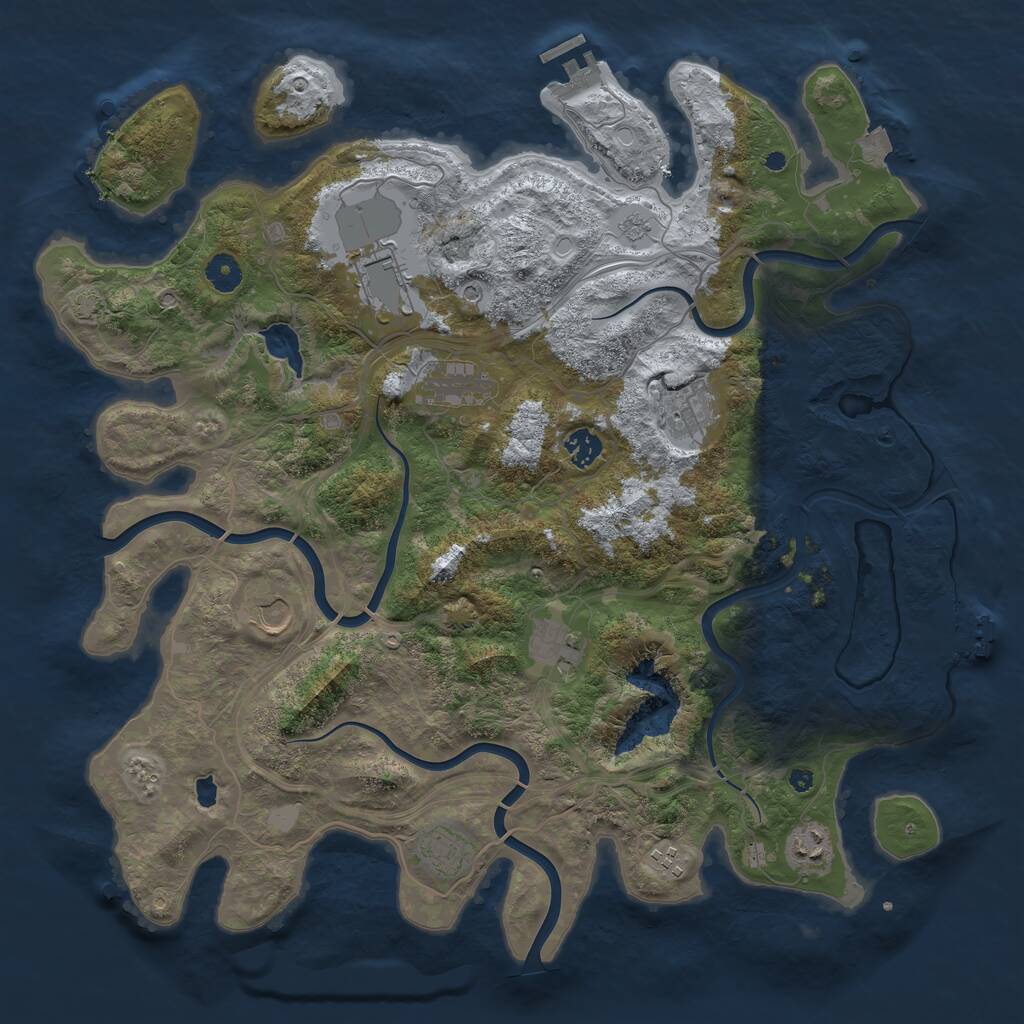 Rust Map: Procedural Map, Size: 4250, Seed: 1973472346, 15 Monuments