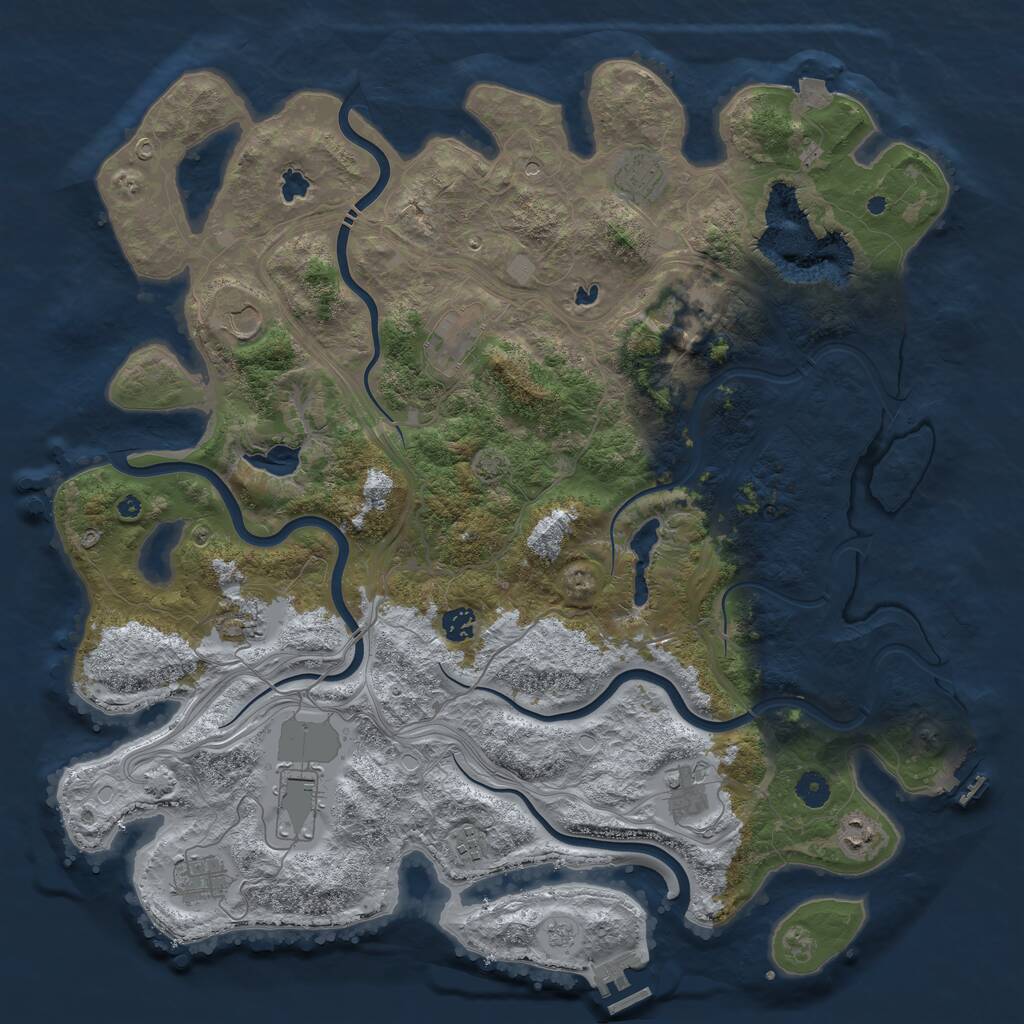 Rust Map: Procedural Map, Size: 4500, Seed: 253717887, 17 Monuments