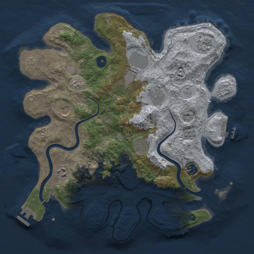 Rust Map: Procedural Map, Size: 3500, Seed: 6532, 15 Monuments