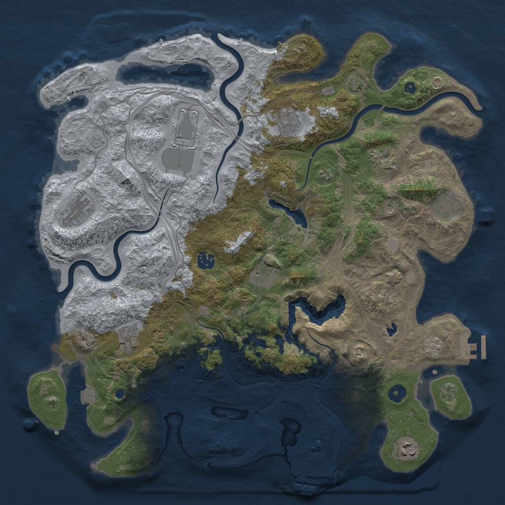Rust Map: Procedural Map, Size: 4250, Seed: 1306335767, 16 Monuments