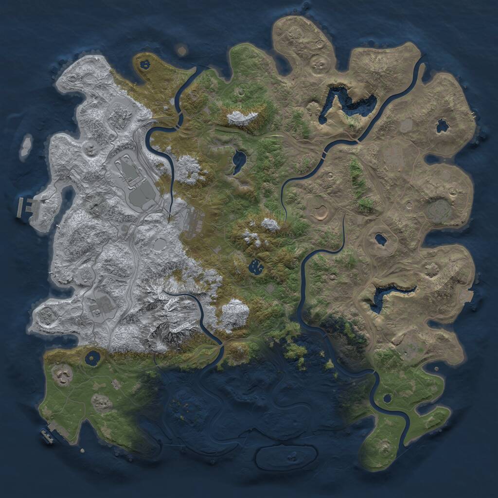 Rust Map: Procedural Map, Size: 5000, Seed: 1826, 17 Monuments