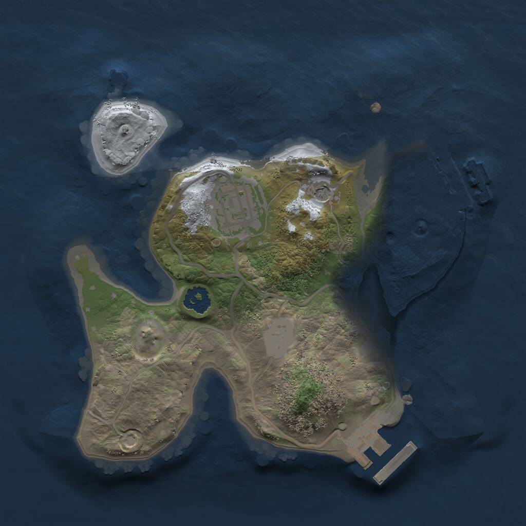 Rust Map: Procedural Map, Size: 2000, Seed: 6279, 5 Monuments