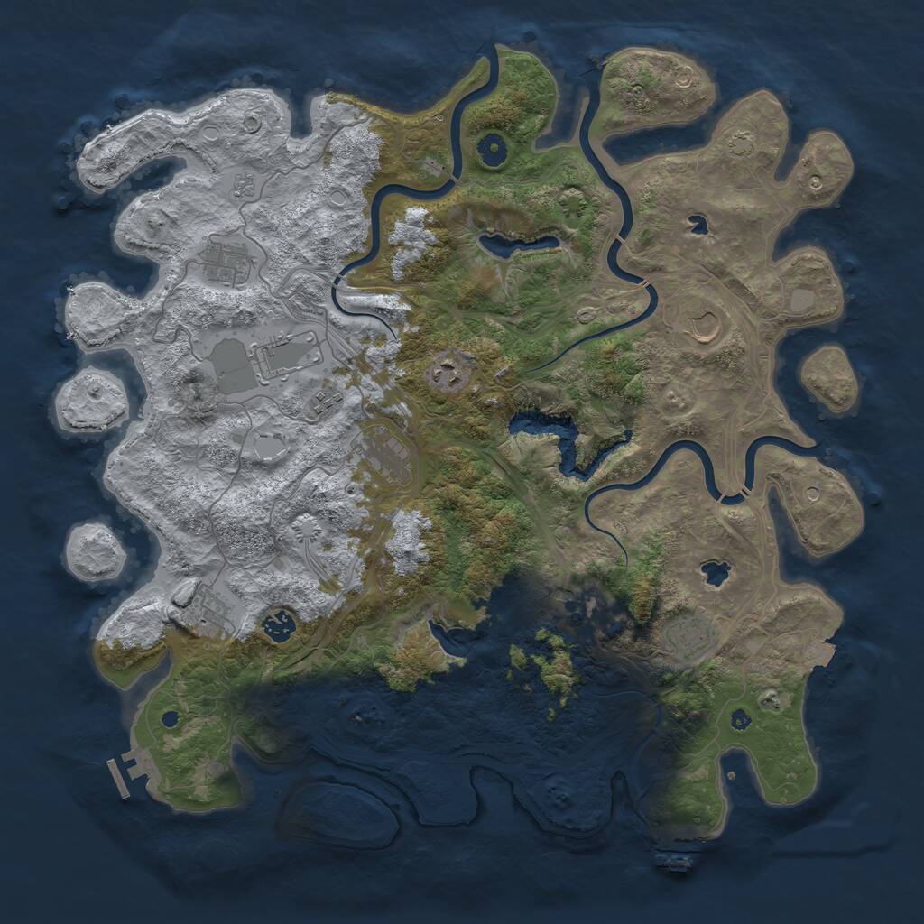 Rust Map: Procedural Map, Size: 4500, Seed: 1348787692, 16 Monuments