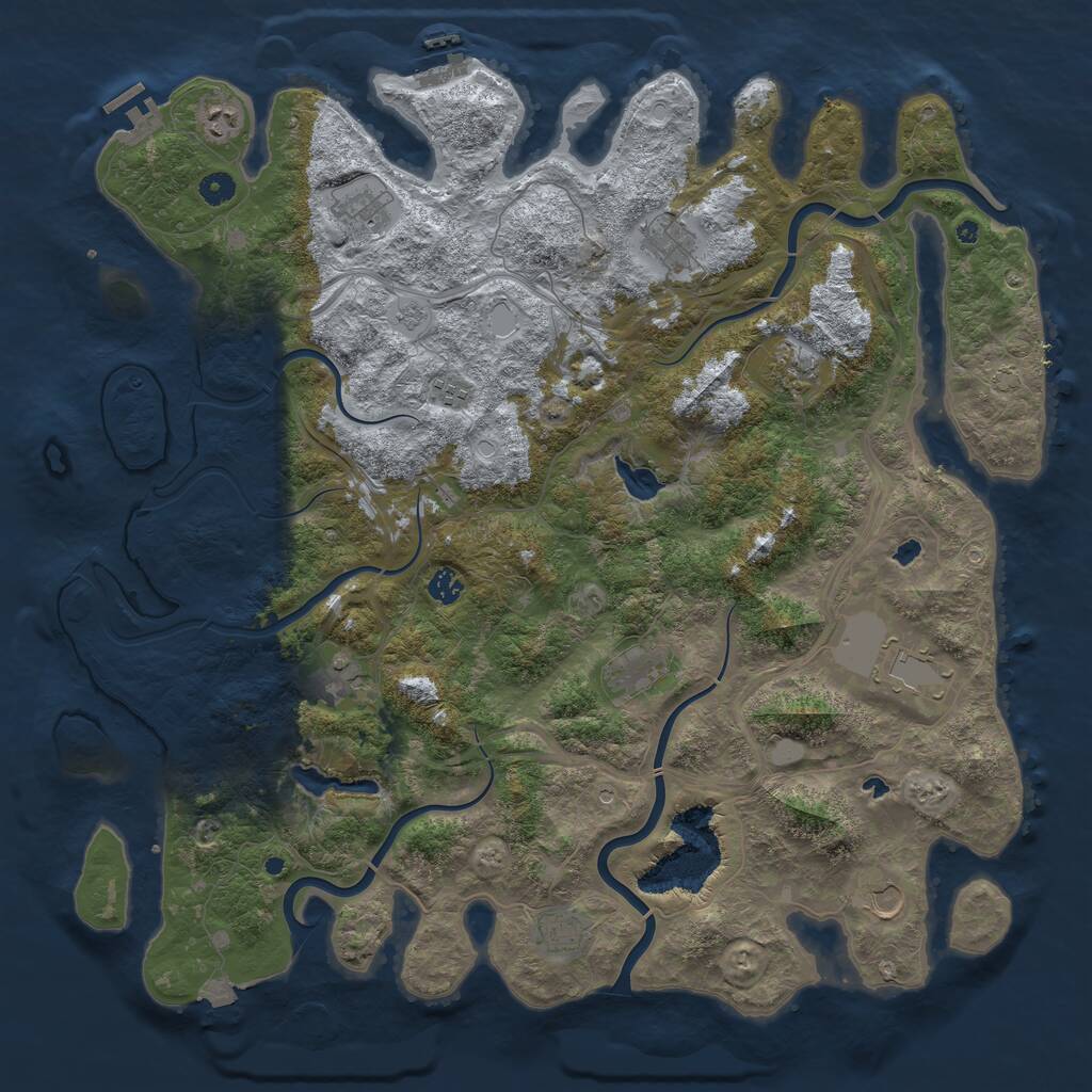 Rust Map: Procedural Map, Size: 4800, Seed: 5554883, 17 Monuments