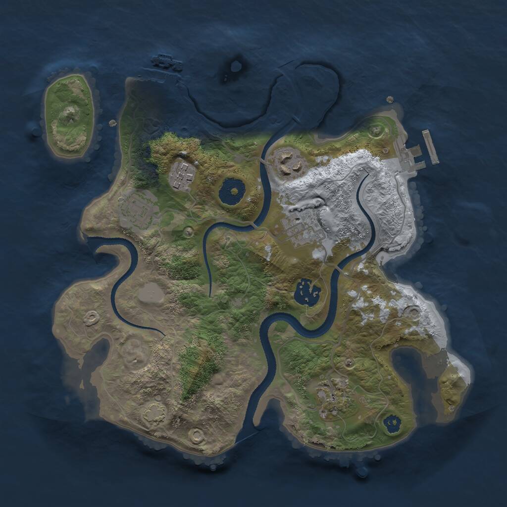 Rust Map: Procedural Map, Size: 2877, Seed: 11488, 10 Monuments