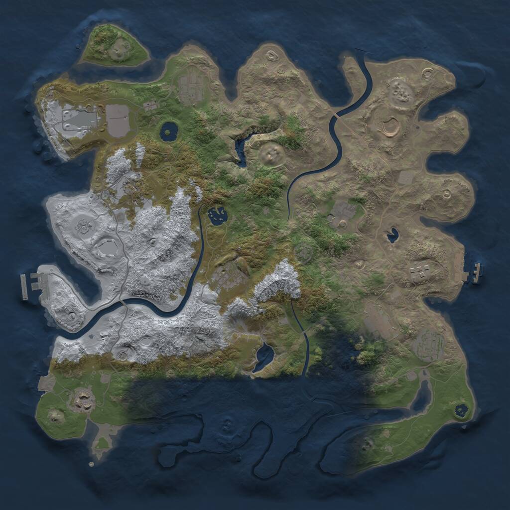 Rust Map: Procedural Map, Size: 4000, Seed: 863157, 17 Monuments